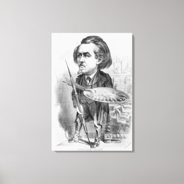 Gustave Dore (1832-83), caricature from 'Le Boulev Canvas Print (Front)