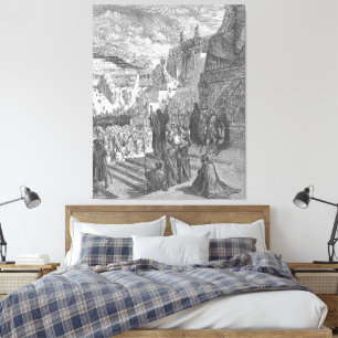 Gustave Doré - Artaxerxes Grants Freedom to the Je Canvas Print