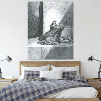 Gustave Doré - Baruch Writes Down Jeremiah's Proph Canvas Print