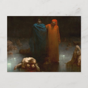 Gustave Dore - Dante And Virgil In The Ninth Circl Postcard