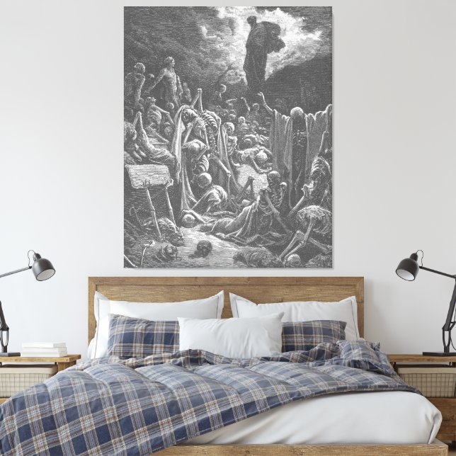 Gustave Doré - Ezekiel's Vision of the Valley  Canvas Print (Insitu(Bedroom))