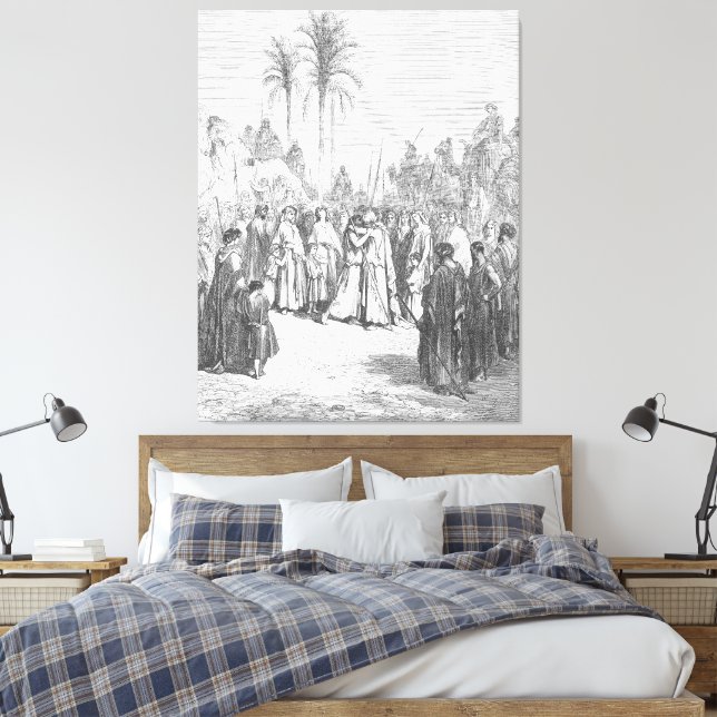 Gustave Doré - Jacob and Esau Meet Canvas Print (Insitu(Bedroom))