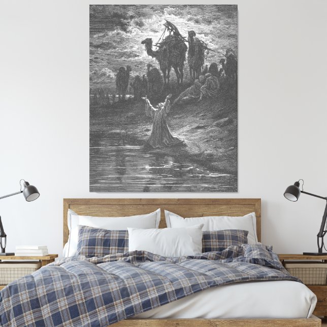 Gustave Doré - Jacob Prays for Protection Canvas Print (Insitu(Bedroom))