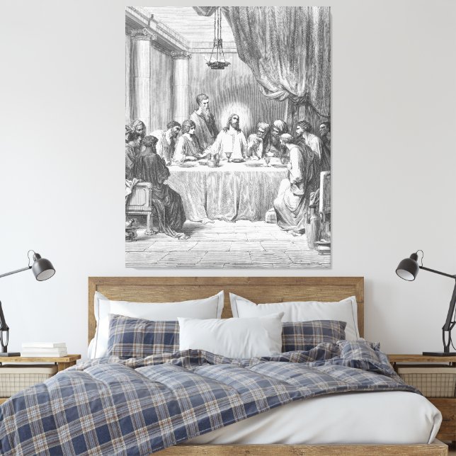Gustave Doré - John 13 The Last Supper Canvas Print (Insitu(Bedroom))