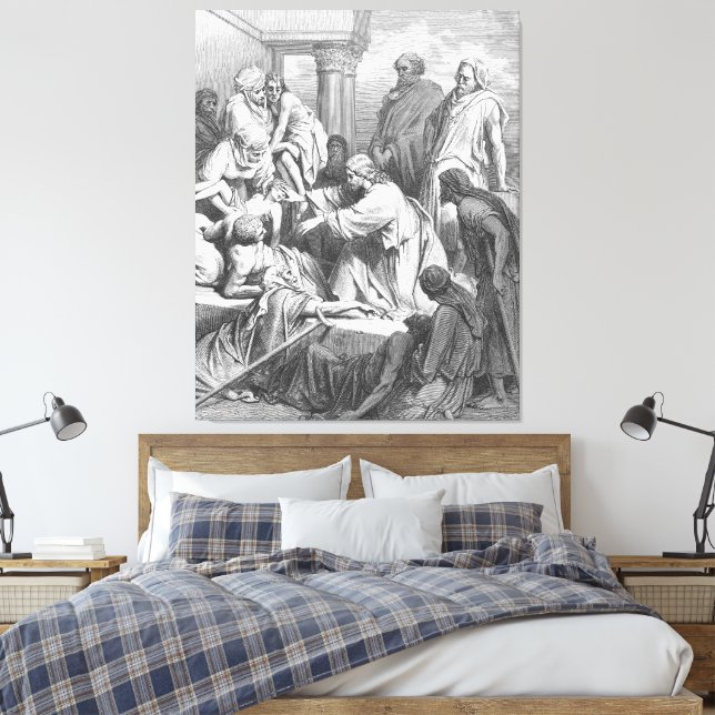 Gustave Doré - Matt 15 Jesus Heals the Sick Canvas Print (Insitu(Bedroom))
