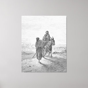 Gustave Doré - Matt 2B Joseph Leads Mary and Jesus Canvas Print