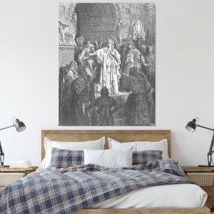 Gustave Doré - Queen Vashti Refuses to Obey Ahasue Canvas Print