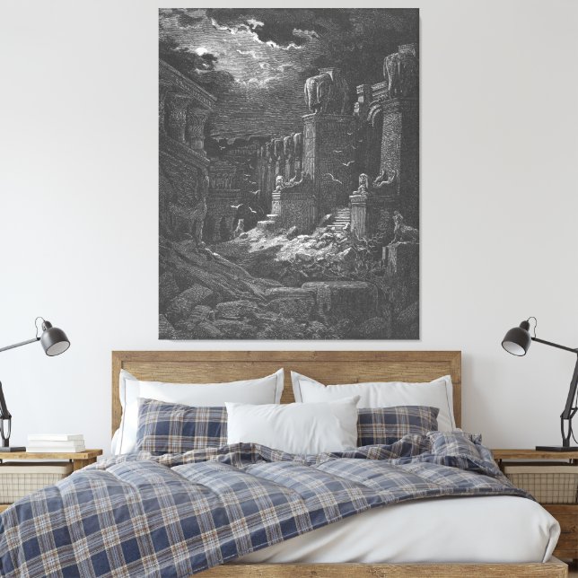 Gustave Doré - Rev 18 Babylon Has Fallen Canvas Print (Insitu(Bedroom))