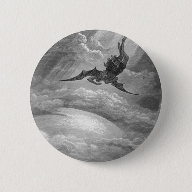 Gustave Dore Satan From Paradise Lost John Milton 2 Inch Round Button (Front)