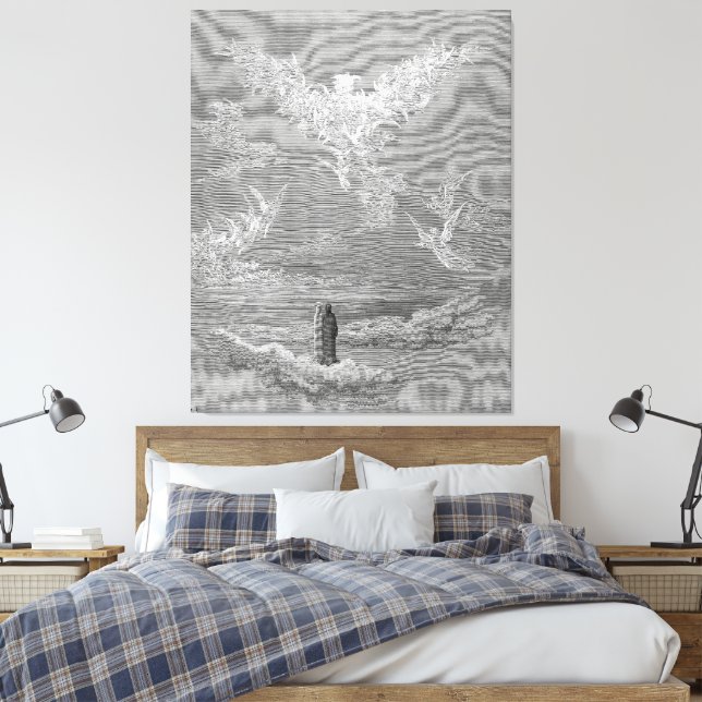 Gustave Doré - Sky of Jupiter - Righteous Spirits Canvas Print (Insitu(Bedroom))