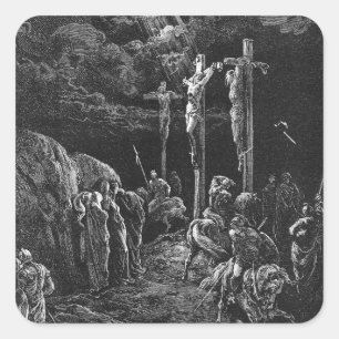 Gustave Dore The Crucifixion From La Grande Bible Square Sticker
