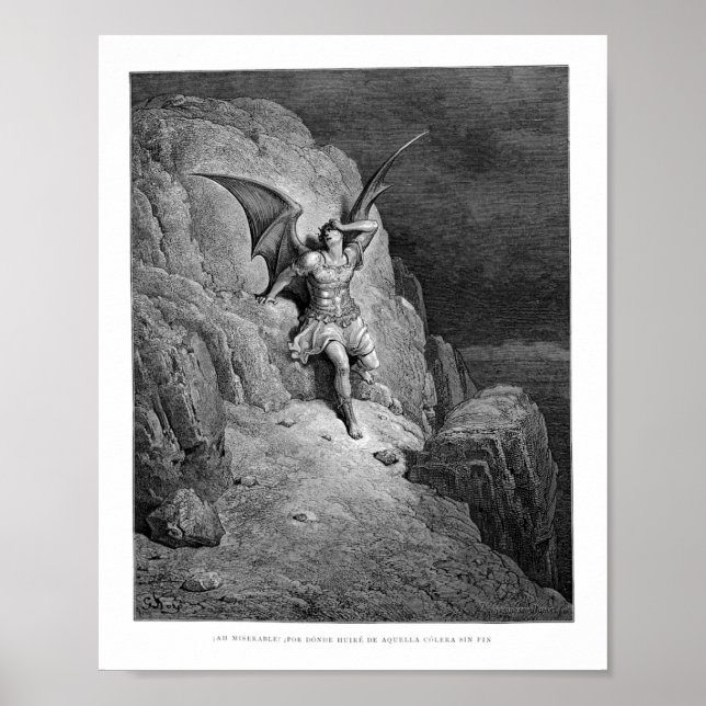 Gustave Dore The Fall Of Satan Paradise Was Lost  Poster (Front)