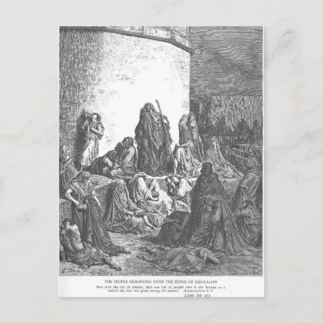 Gustave Dore: The People Mourning Postcard (Front)