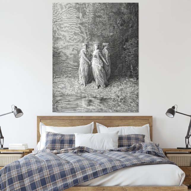 Gustave Doré - The Theological Virtues Canvas Print (Insitu(Bedroom))