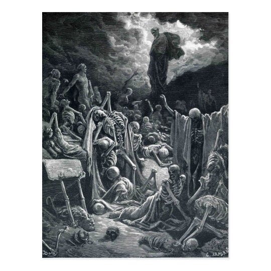 Gustave Dore The Vision Of The Valley Of Dry Bones Postcard Zazzle Ca