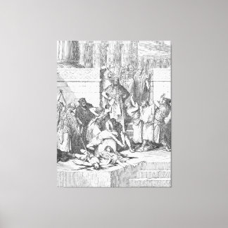 Gustave Doré - Zedekiah's Sons are Slaughtered Bef Canvas Print