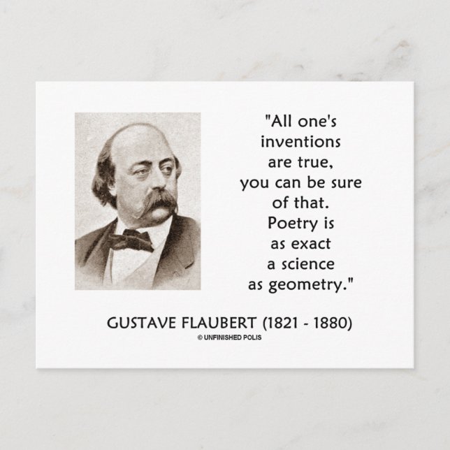 Gustave Flaubert Inventions True Poetry Science Postcard (Front)