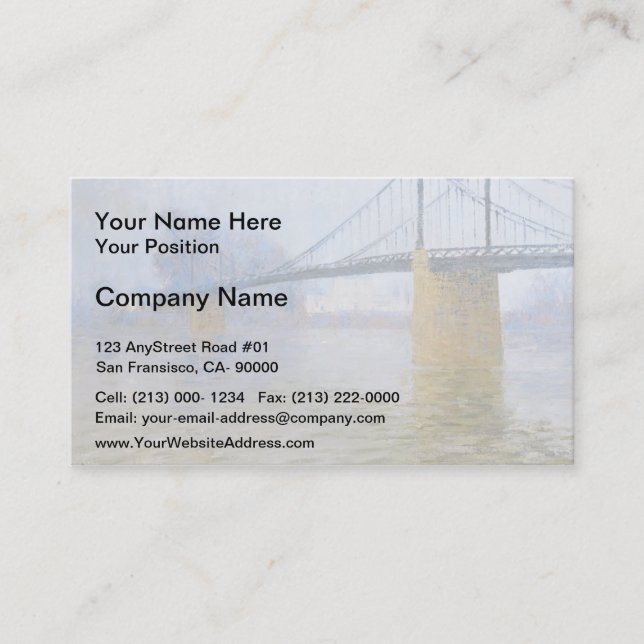 Gustave Loiseau- Suspended bridge at Triel Business Card (Front)