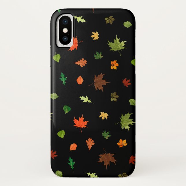 Gusty Autumn Days Leaves Pattern Case-Mate iPhone Case (Back)