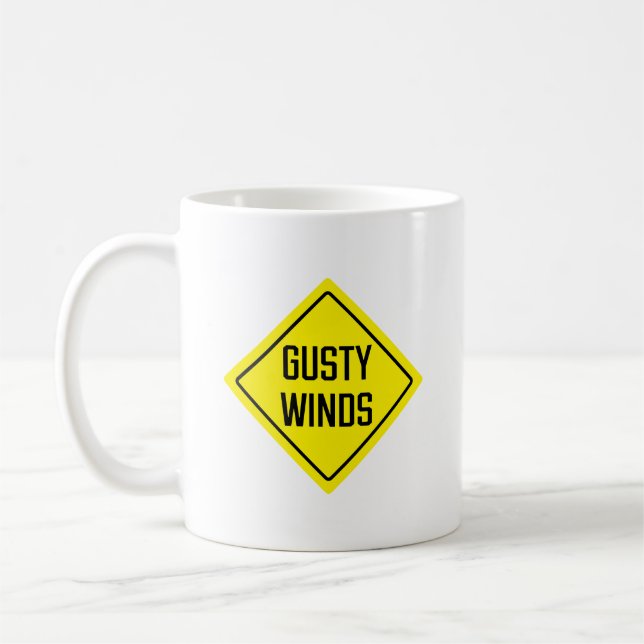 Gusty Winds Road Sign | Classic Mug (Left)
