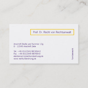 Gut lesbare, imposante  business card