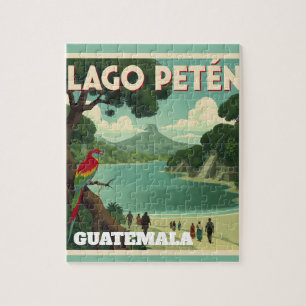 GUTEMALA LAGO PETEN Retro poster Jigsaw Puzzle