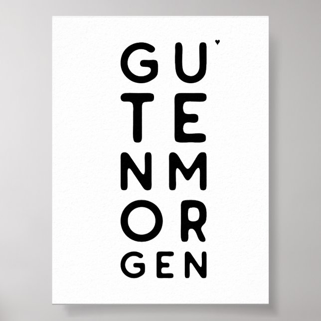 Guten Morgen - minimalistic typography poster (Devant)
