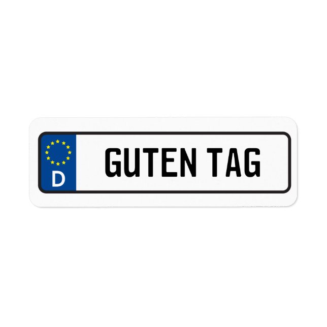 Guten tag deutschland kennzeichen sticker (Front)