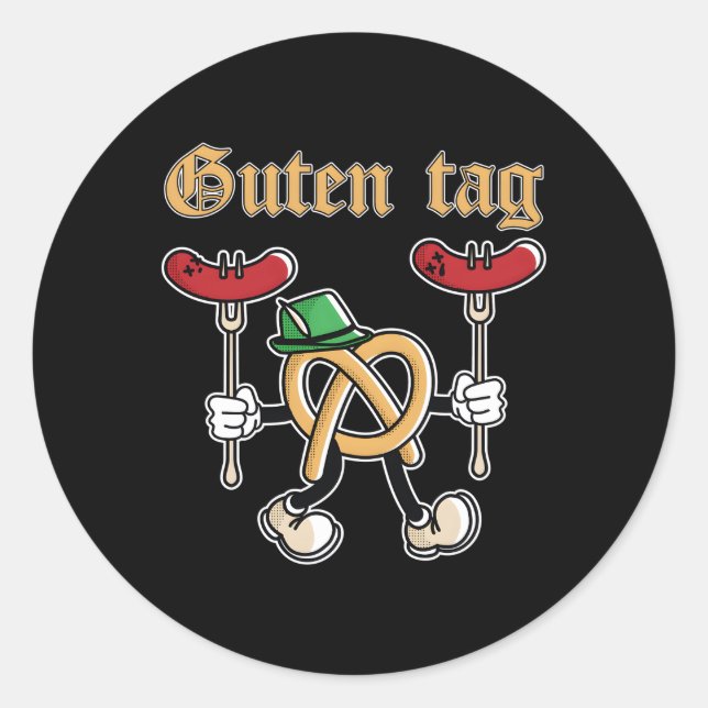 Guten Tag Oktoberfest Pretzel Brat-Wurst Ger Food (Front)