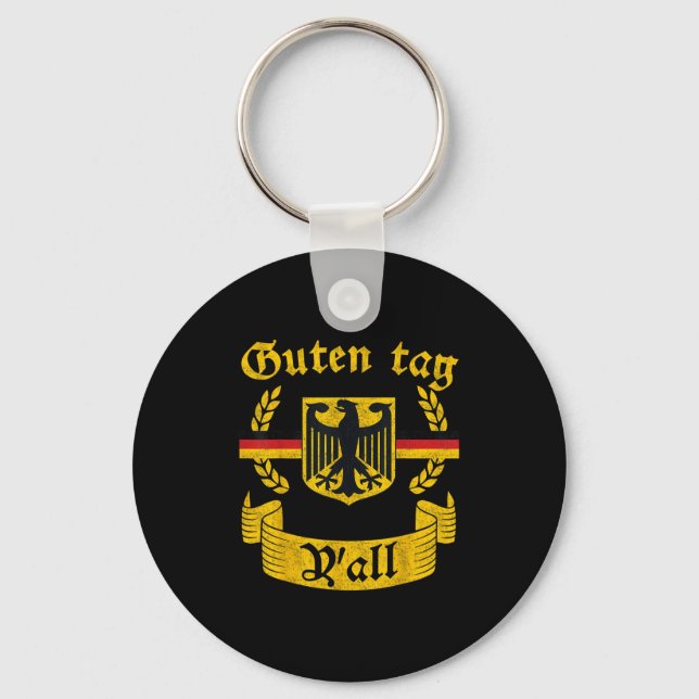 Guten Tag Y'all Funny Greeting German Prost  Keychain (Front)