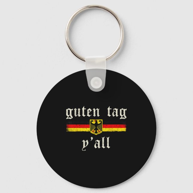 Guten Tag Y'all Funny Greeting German Prost  Keychain (Front)