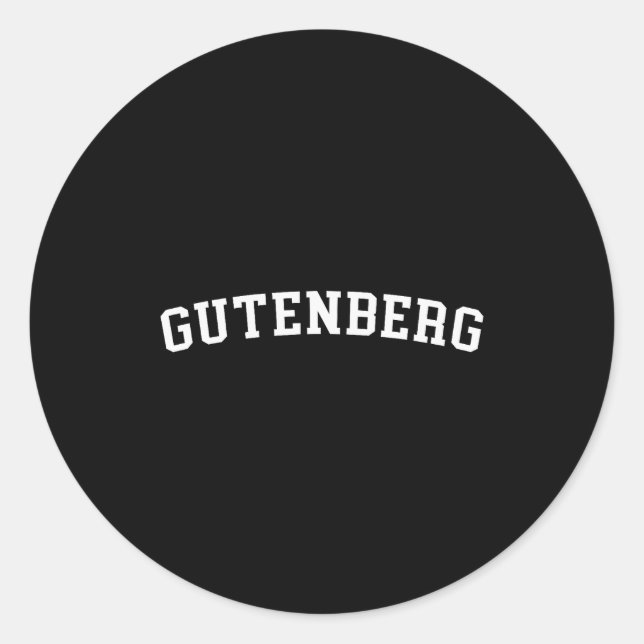 Gutenberg  classic round sticker (Front)