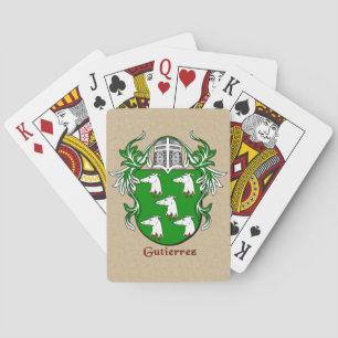 Gutierrez Heraldic Shield with Mantling Playing Cards