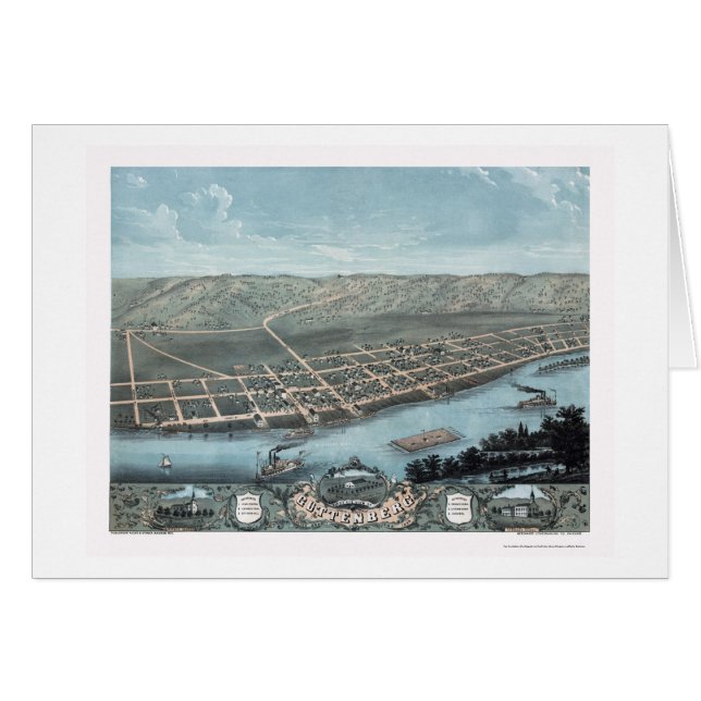 Guttenburg, carte panoramique d'IA - 1869 (Devant horizontal)