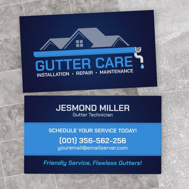 Gutter Cleaning Repair Installation Service  Busin Business Card (Creator Uploaded)
