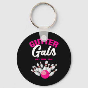 Gutter Gals Funny Bowling Team Name Women Girls  Keychain
