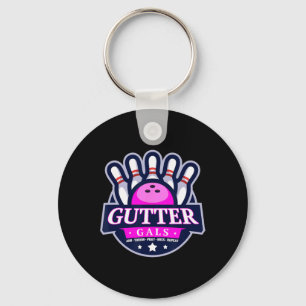 Gutter Gals Funny Bowling Team Name Women Matching Keychain