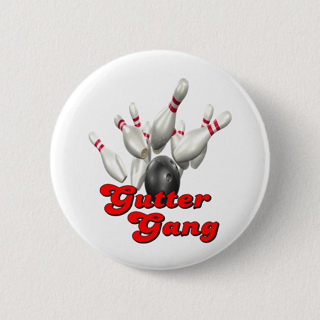Gutter Gang Bowling 2 Inch Round Button (Front)