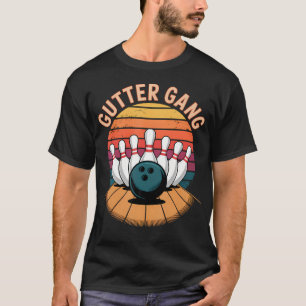 Gutter Gang Bowling Retro Sunset Strike Squad T-Shirt