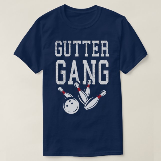 Gutter Gang Bowling Team Bowler T T-Shirt (Design Front)