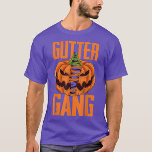 Gutter Gang Lazy Halloween Costume Pumpkin Jack O T-Shirt