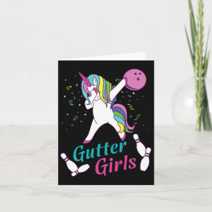 Gutter Girls Unicorn Bowling Team League Night Or Card