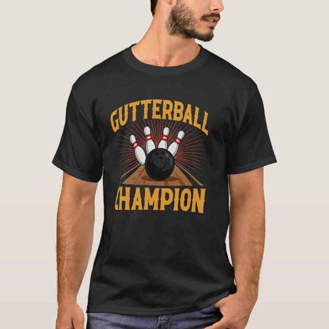 Gutterball Champion Funny Bowling T-Shirt (Front)