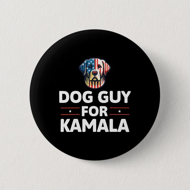 Guy For Kamala Vote Blue  2 Inch Round Button (Front)