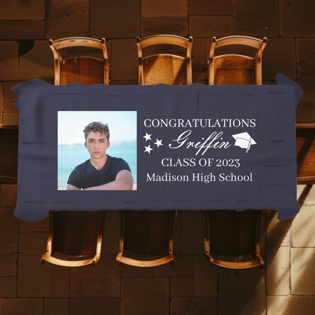 Guy Grad Modern Graduate Custom Photo  Tablecloth (Creator Uploaded)