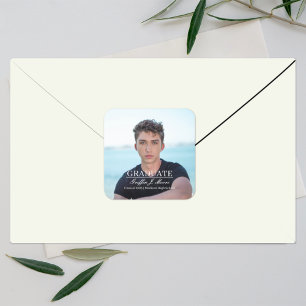 Guy Grad Modern Graduation Photo Sticker