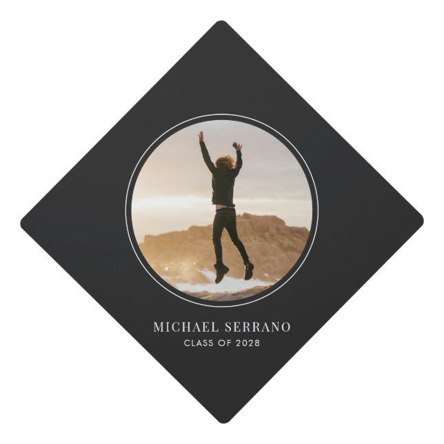 Guy Graduate Photo Personalized  Graduation Cap Topper (Front)