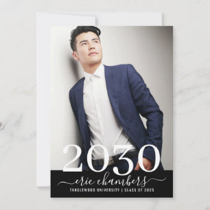 Guy Graduation Party Photo Script Name  Invitation