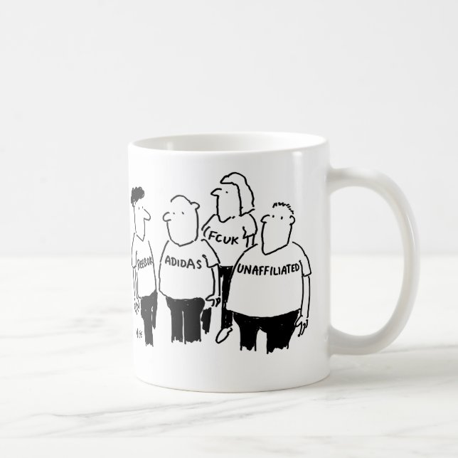 Guy in a T-Shirt declares he's unaffiliated Coffee Mug (Right)