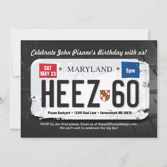 Guy Maryland's 60th Birthday Invitation (Front)